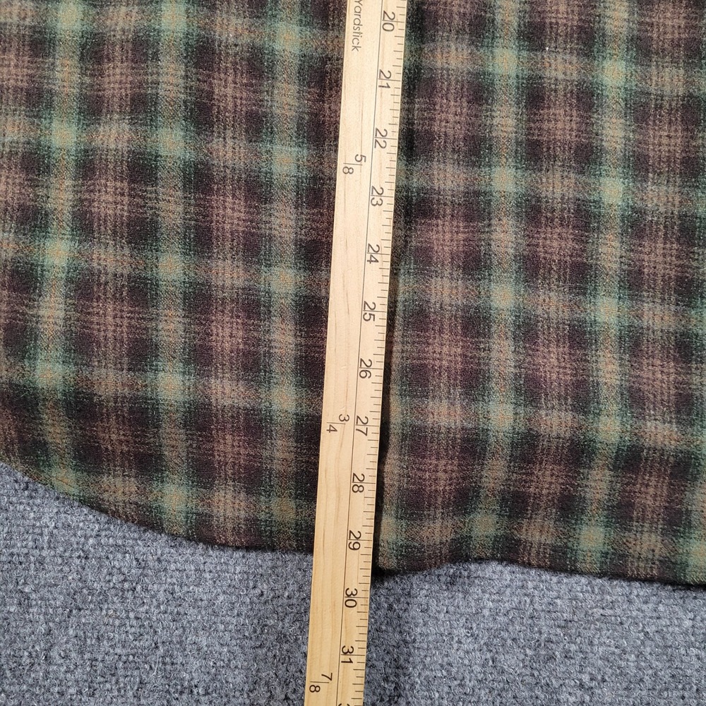 Pendleton Outdoor Shirt Mens XL Green Brown Plaid Washable Wool Button Up - Picture 5 of 9